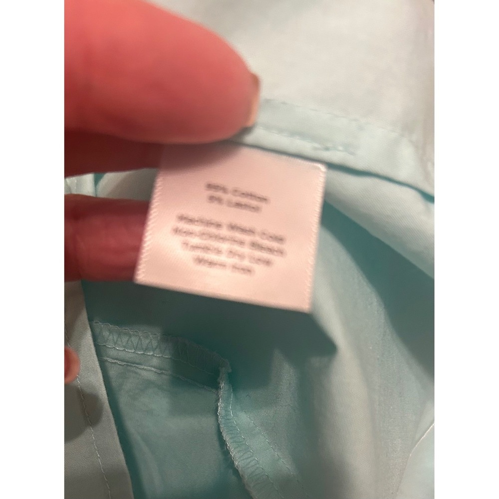 Talbots sz 10 ruffle sleeveless preppy cotton stretch top mint pastel green - Picture 6 of 11